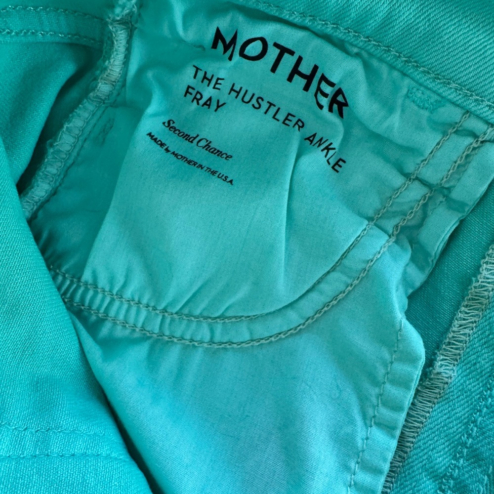MOTHER Women's Ankle Crop Jeans in Mint Green - Picture 4 of 4